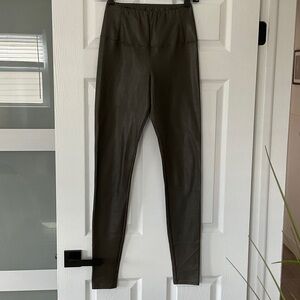 Wilfred Free Faux Leather Skirt in Olive Taupe